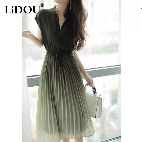dresses summer elegant fashion solid gradient chic dress women short sleeve v neck aesthetic vestidos de fiesta sweet robe femme, Black;gray
dresses summer elegant fashion solid gradient chic dress women short sleeve v neck aesthetic vestidos de fiesta sweet robe femme, Black;gray