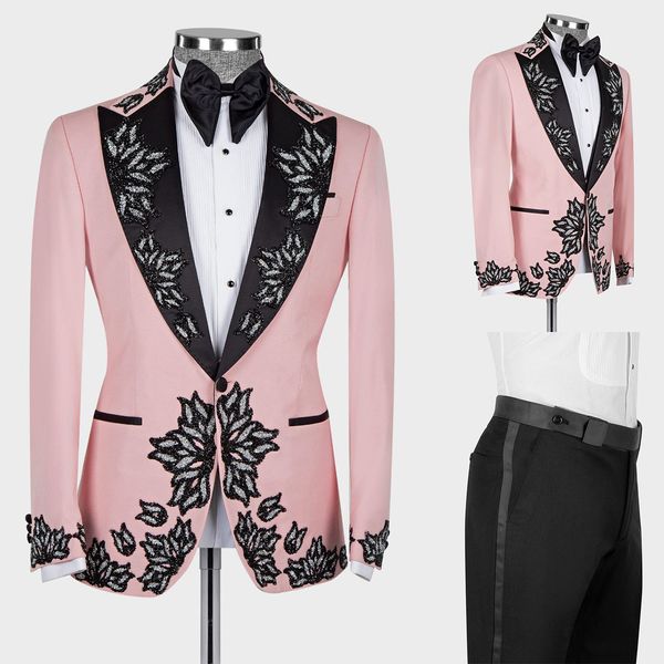 three pieces wedding tuxedos men suits handsome fashion flower applicants peaked lapel suit one button multiple colors customized coat pants, Black;gray
three pieces wedding tuxedos men suits handsome fashion flower applicants peaked lapel suit one button multiple colors customized coat pants, Black;gray