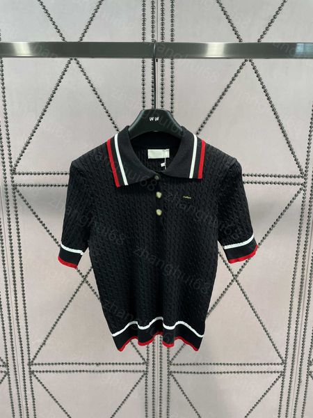 23ss womens knits womens designer clothing spring and summer new color matching polo short sleeve knitted womens clothes, White
23ss womens knits womens designer clothing spring and summer new color matching polo short sleeve knitted womens clothes, White