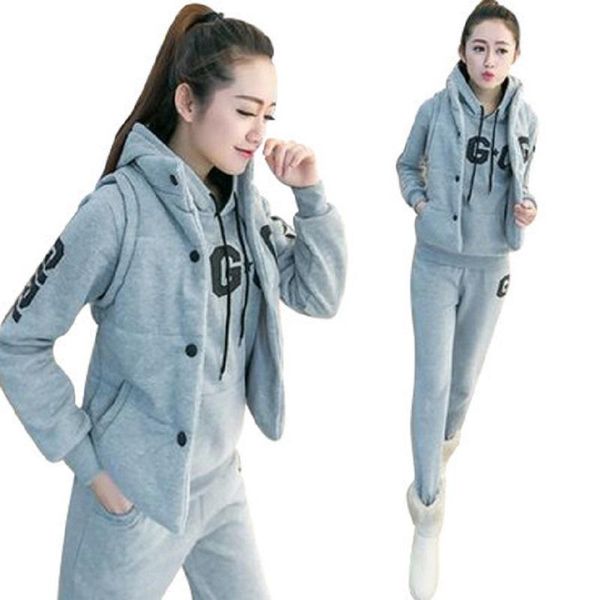 pants autumn and winter new fashion women suit women's tracksuits casual set with a hood fleece sweatshirt three pieces set, White
pants autumn and winter new fashion women suit women's tracksuits casual set with a hood fleece sweatshirt three pieces set, White