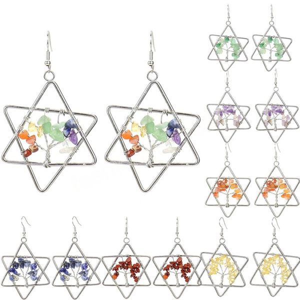 colorful tree of life handmade woven metal wire wrapped hexagram earrings dor women silver color natural crushed stone earrings
colorful tree of life handmade woven metal wire wrapped hexagram earrings dor women silver color natural crushed stone earrings