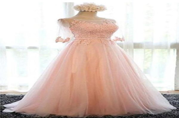 jewel 12 sleeves bridesmaid dress floorlength tulle with applique gown custom made bridesmaid dresses wedding evening gown lace6545164, White;pink
jewel 12 sleeves bridesmaid dress floorlength tulle with applique gown custom made bridesmaid dresses wedding evening gown lace6545164, White;pink