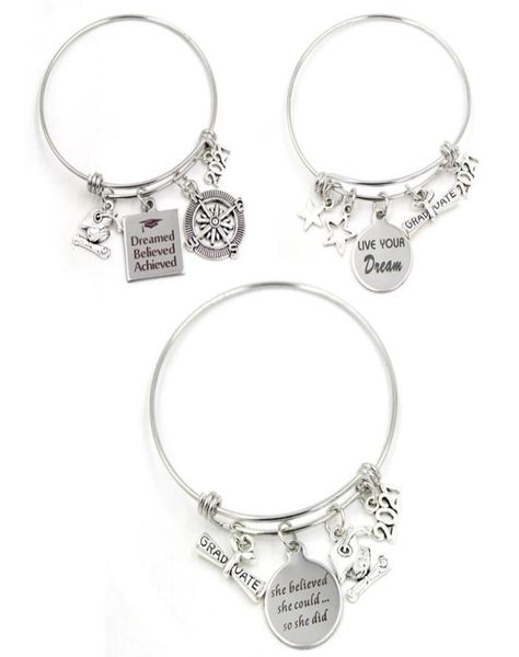 whole graduation gift stainless steel wire adjustable expandble bangle 2021 graduation charm bracelets graudaters gift jewelry4907890, Golden;silver
whole graduation gift stainless steel wire adjustable expandble bangle 2021 graduation charm bracelets graudaters gift jewelry4907890, Golden;silver