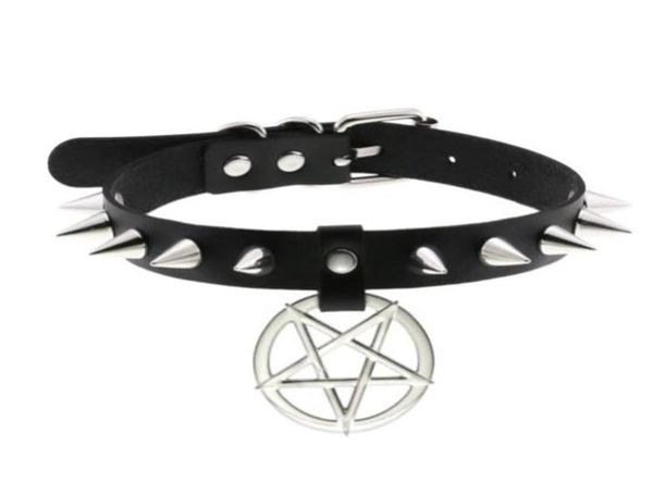 spike punk choker collar for girl goth pentagram necklace emo neck strap cosplay chocker gothic accessories4049363, Silver
spike punk choker collar for girl goth pentagram necklace emo neck strap cosplay chocker gothic accessories4049363, Silver