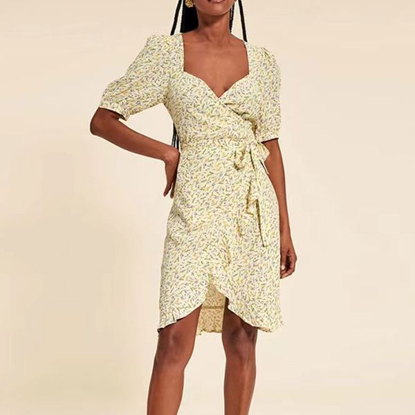 2023 dresses party luxury dress french floral yellow v-neck short sleeved ruffle lace up one piece wrap dress for women, Black;gray
2023 dresses party luxury dress french floral yellow v-neck short sleeved ruffle lace up one piece wrap dress for women, Black;gray