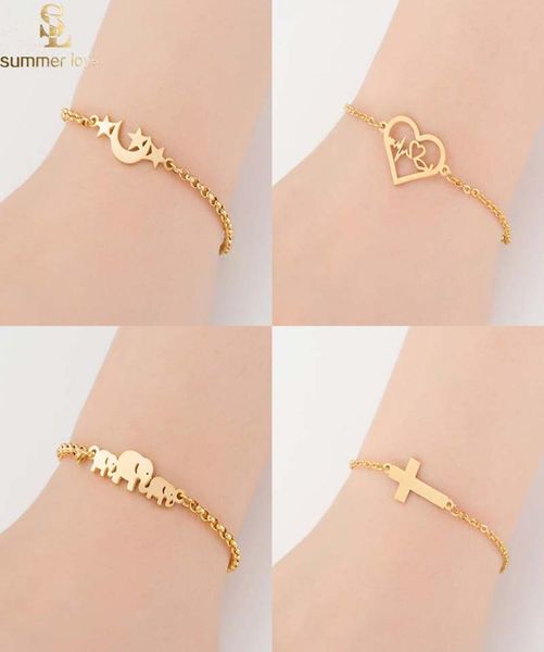 stainless steel gold elephant hearts star chain bracelet for women lovely animal charm bracelet fashion wedding jewelry gift9711792, Black
stainless steel gold elephant hearts star chain bracelet for women lovely animal charm bracelet fashion wedding jewelry gift9711792, Black