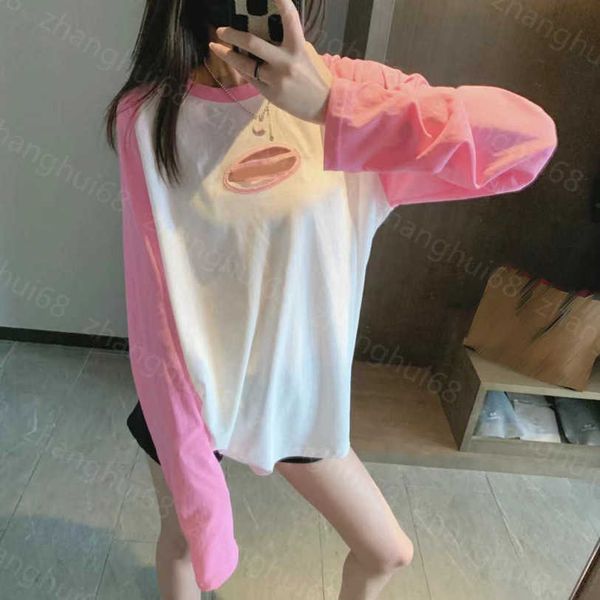 23ss tee womens t-shirt womens designer clothing round neck pure cotton summer new color combination long sleeves t-shirt womens clothes a1, White 
23ss tee womens t-shirt womens designer clothing round neck pure cotton summer new color combination long sleeves t-shirt womens clothes a1, White