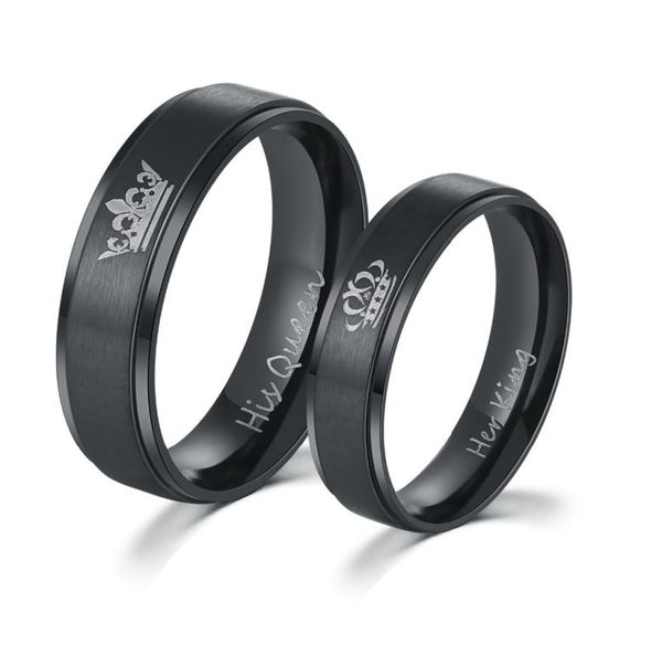 lover ring his queen her king stainless steel jewelry couple rings wedding ring black4981199, Silver
lover ring his queen her king stainless steel jewelry couple rings wedding ring black4981199, Silver