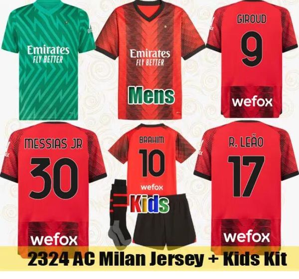 23 24 ac soccer jerseys ibrahimovic milans 2023 2024 brahim giroud tonali maglia rebic leao theo messias jr football shirt maignan goalkeepe, Black;yellow
23 24 ac soccer jerseys ibrahimovic milans 2023 2024 brahim giroud tonali maglia rebic leao theo messias jr football shirt maignan goalkeepe, Black;yellow