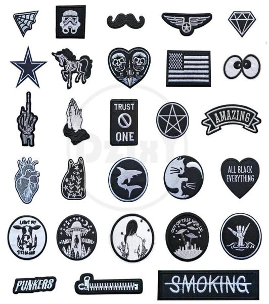 46 styles 1 pcs black and white accessory patches for clothes iron on finger appliques diy skull stripes embroidery sticker roun7616824, Silver
46 styles 1 pcs black and white accessory patches for clothes iron on finger appliques diy skull stripes embroidery sticker roun7616824, Silver