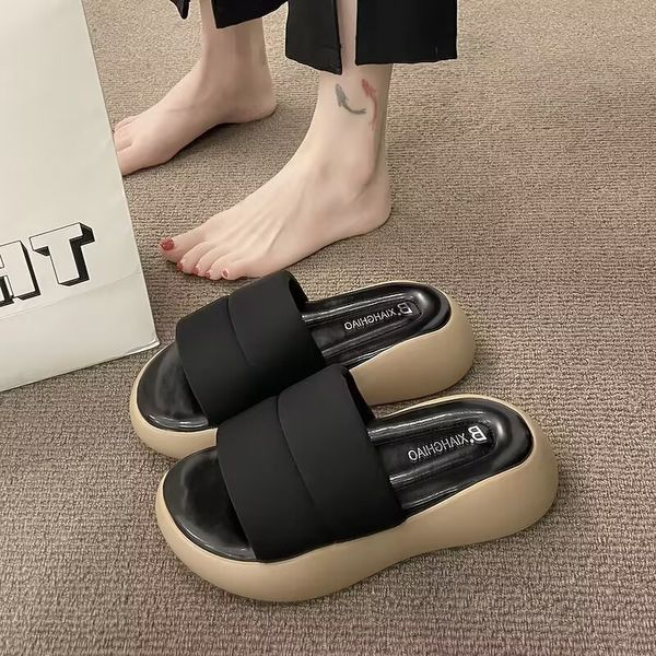 thick soled slippers women fashion outside wear increase soft sole comfortable non-slip beach sandals manufacturers direct sales, Black
thick soled slippers women fashion outside wear increase soft sole comfortable non-slip beach sandals manufacturers direct sales, Black