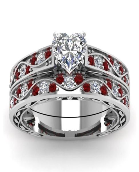 delicate heartshaped diamond wedding ring 925 sterling silver ruby bridal ring set wedding ring anniversary commitment jewelry si3892265
delicate heartshaped diamond wedding ring 925 sterling silver ruby bridal ring set wedding ring anniversary commitment jewelry si3892265