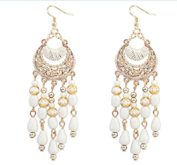 female earrings women039s bohemian fringed long section of big beads pendant earrings6923235, Silver
female earrings women039s bohemian fringed long section of big beads pendant earrings6923235, Silver