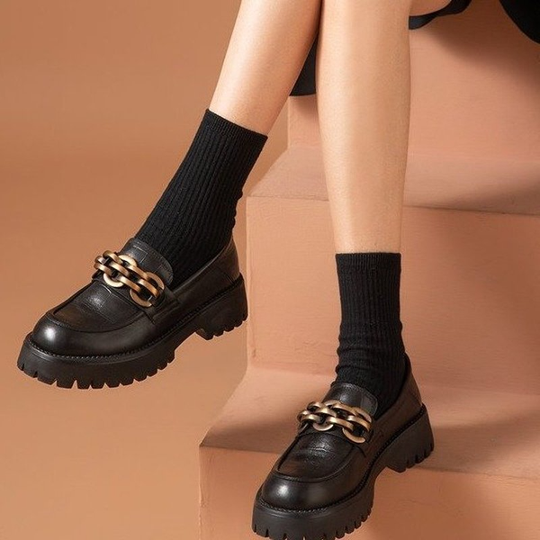 thick-soled loafers womens 2022 new british style retro small leather shoes spring and summer casual all-match single shoes, Black;white
thick-soled loafers womens 2022 new british style retro small leather shoes spring and summer casual all-match single shoes, Black;white