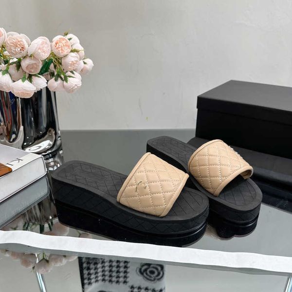 womens wedge heels slippers designer sandal quilted leather platforms foam soles thick bottom slip on mule slides brand slide interlocking c, Black
womens wedge heels slippers designer sandal quilted leather platforms foam soles thick bottom slip on mule slides brand slide interlocking c, Black