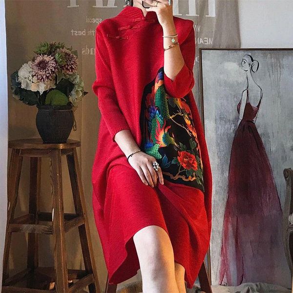 dresses 2023 new spring chinese style pleated dress is thin and loose large size dress, Black;gray