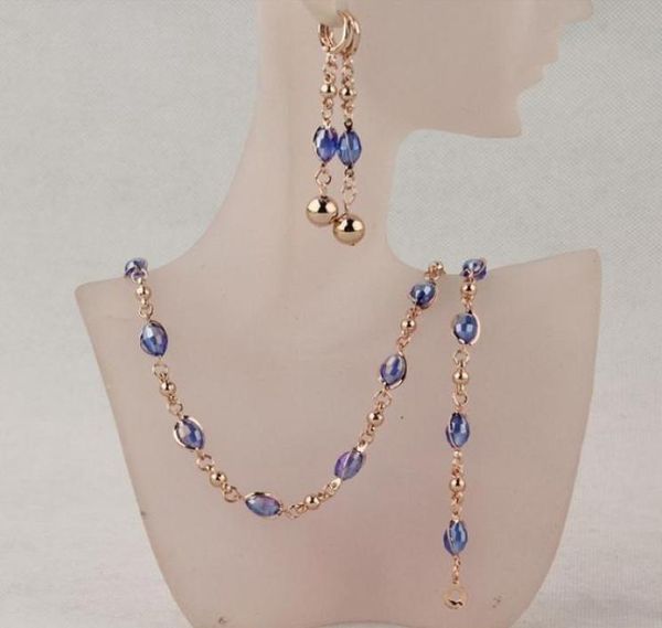 fashion women039s 18k gold filled blue austrian crystal necklace bracelet earrings weddingbride jewelry sets gift4386896, Black
fashion women039s 18k gold filled blue austrian crystal necklace bracelet earrings weddingbride jewelry sets gift4386896, Black