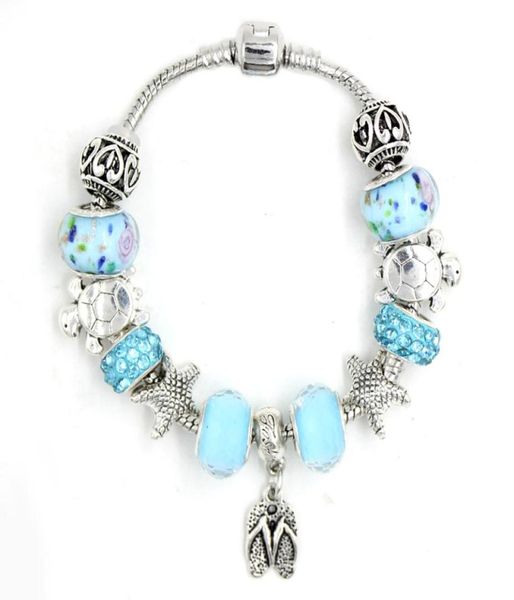 new european style lampwork murano bead sealife ocean beach starfish turtle flip flop charm bead bracelets for women jewelry bijou8319524, Golden;silver
new european style lampwork murano bead sealife ocean beach starfish turtle flip flop charm bead bracelets for women jewelry bijou8319524, Golden;silver