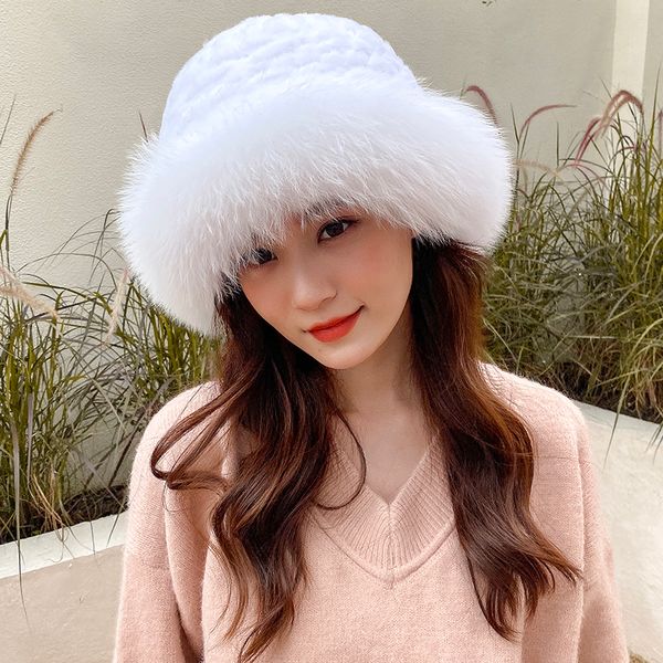 womens elegant winter warm real rabbit fur hat knitted beanie earmuffs w real fox fur brim cap, Blue;gray
womens elegant winter warm real rabbit fur hat knitted beanie earmuffs w real fox fur brim cap, Blue;gray