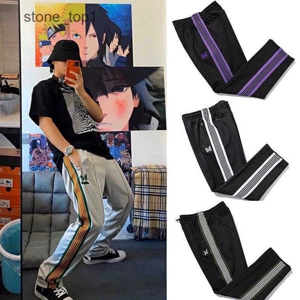 designer needles butterfly embroidery casual pants track ribbon sports loose couple trend 9kmm, Black
designer needles butterfly embroidery casual pants track ribbon sports loose couple trend 9kmm, Black