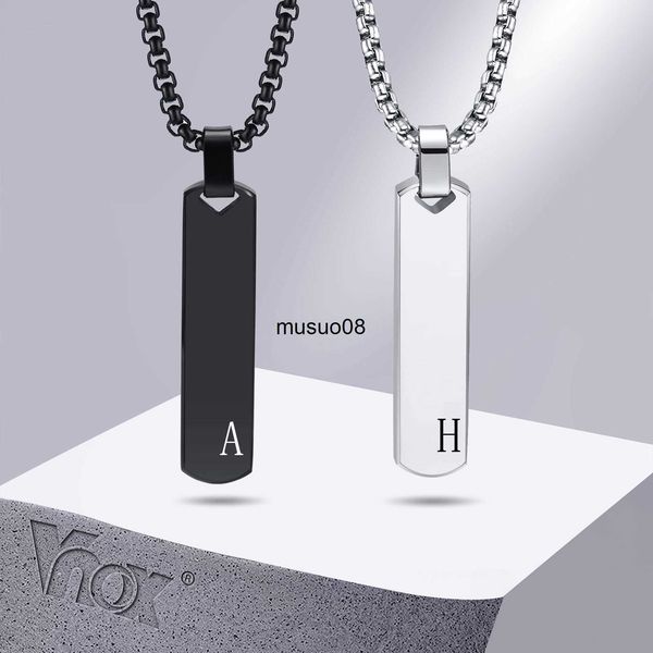 pendant necklaces vnox initial bar necklace for men thick geometric vertical bar pendant with a-z letters casual simple collar gift for him, Silver
pendant necklaces vnox initial bar necklace for men thick geometric vertical bar pendant with a-z letters casual simple collar gift for him, Silver