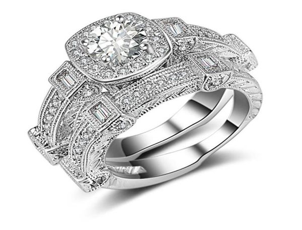 2 pieces ring set 4prong settings 18k white gold filled couple rings womens mens jewelry wedding bridal accessories size 6 7 8 925729455, Silver
2 pieces ring set 4prong settings 18k white gold filled couple rings womens mens jewelry wedding bridal accessories size 6 7 8 925729455, Silver