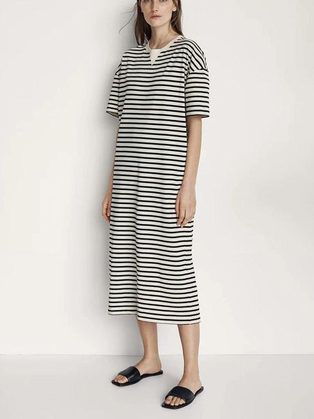 dresses striped vneck chic women's dress short sleeve stretch cotton female dress, Black;gray
dresses striped vneck chic women's dress short sleeve stretch cotton female dress, Black;gray