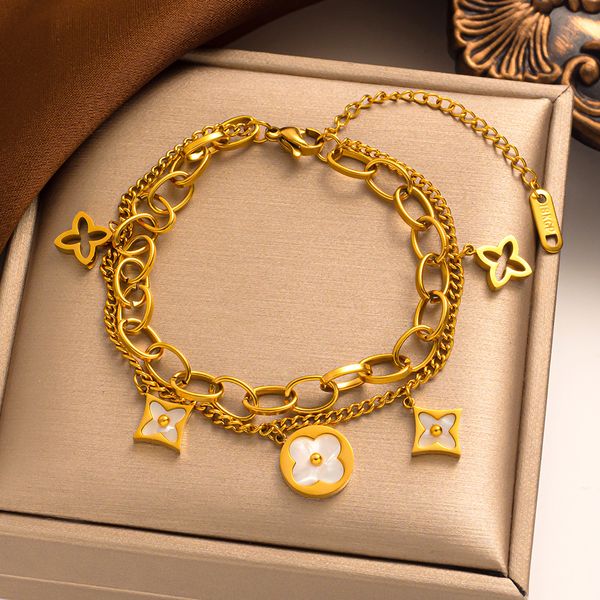 women fashion charm bracelets four-leaf clover bracelets titanium steel bracelet accessories, Golden;silver
women fashion charm bracelets four-leaf clover bracelets titanium steel bracelet accessories, Golden;silver