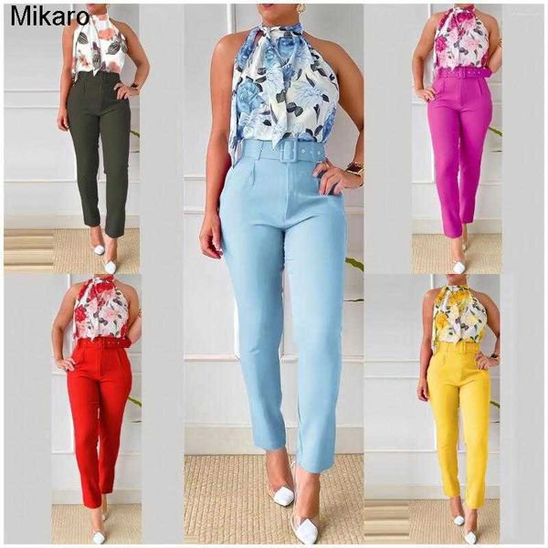 mikaro women's two piece pants 2023 summer fashion print set women casual office ladies button flying sleeve shirt, White
mikaro women's two piece pants 2023 summer fashion print set women casual office ladies button flying sleeve shirt, White