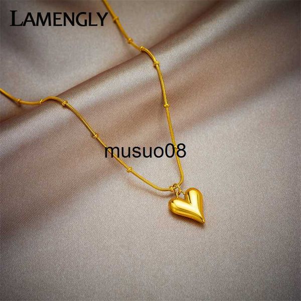pendant necklaces lamengly 316l stainless steel gold color heart pendant necklace for women new trend girls clavicle chain jewelry festive g, Silver
pendant necklaces lamengly 316l stainless steel gold color heart pendant necklace for women new trend girls clavicle chain jewelry festive g, Silver