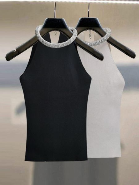 tanks women 2022 summer new solid color diamondstudded halter knitted camisole sleeveless short women casual top, Black;white
tanks women 2022 summer new solid color diamondstudded halter knitted camisole sleeveless short women casual top, Black;white