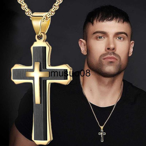pendant necklaces fashionable three-layer gold-plated cross necklace jesus cross pendant hip-hop necklaces for men cross jewelry anniversary, Silver
pendant necklaces fashionable three-layer gold-plated cross necklace jesus cross pendant hip-hop necklaces for men cross jewelry anniversary, Silver