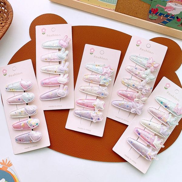 5 pcs new korea sweet girl colorful sequins lace hair clip fashion children's cute cartoon love rabbit hairpins hair accessories, Slivery;white
5 pcs new korea sweet girl colorful sequins lace hair clip fashion children's cute cartoon love rabbit hairpins hair accessories, Slivery;white
