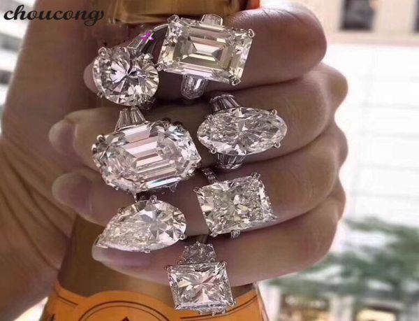 choucong unique promise ring real 925 sterling silver diamond engagement wedding band rings for women fine jewelry gift3846831, Slivery;golden
