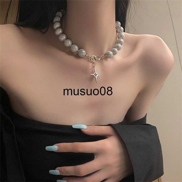 pendant necklaces trendy unique design titanium steel luminous pearl necklace reflective cross beaded simple clavicle chain women party jewe, Silver
pendant necklaces trendy unique design titanium steel luminous pearl necklace reflective cross beaded simple clavicle chain women party jewe, Silver
