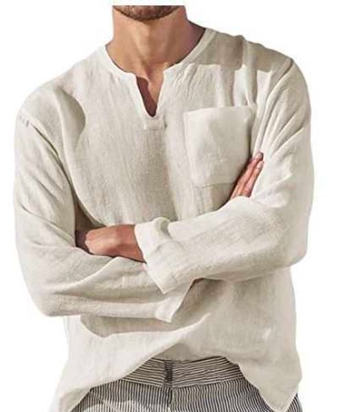summer spring and new comfortable breathable men's long sleeve v leisure beach linen shirt oq, White;black
summer spring and new comfortable breathable men's long sleeve v leisure beach linen shirt oq, White;black