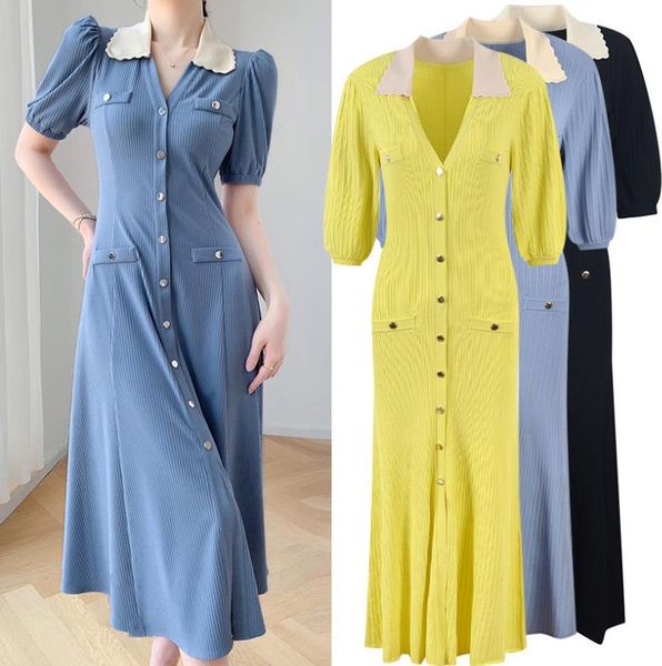 518 xl 2023 runway dress lapel neck short sleeve black yellow blue dress empire brand same style dress flora print womens clothes yl
518 xl 2023 runway dress lapel neck short sleeve black yellow blue dress empire brand same style dress flora print womens clothes yl