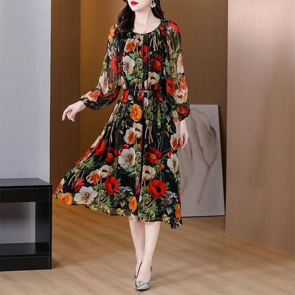 dresses dresses for women 2023 spring summer silk dress oneck slim printed laceup dress loose casual long dress women clothing vestido, Black;gray
dresses dresses for women 2023 spring summer silk dress oneck slim printed laceup dress loose casual long dress women clothing vestido, Black;gray