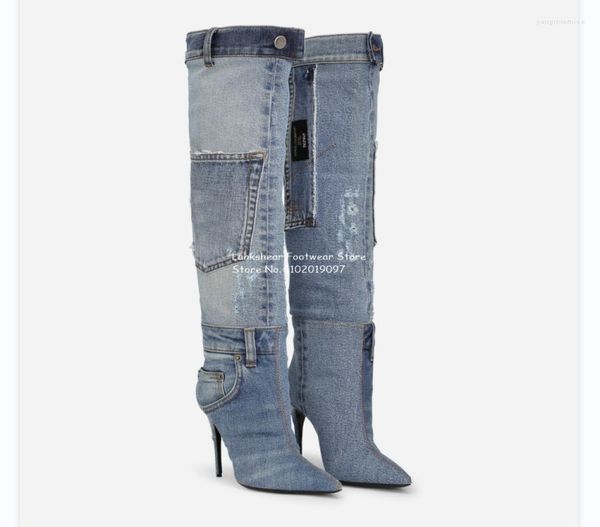 boots women patchwork denim knee high pointed toe stiletto comfort fashion autumn winter plus size 3443 arrival 20238147756, Black
boots women patchwork denim knee high pointed toe stiletto comfort fashion autumn winter plus size 3443 arrival 20238147756, Black