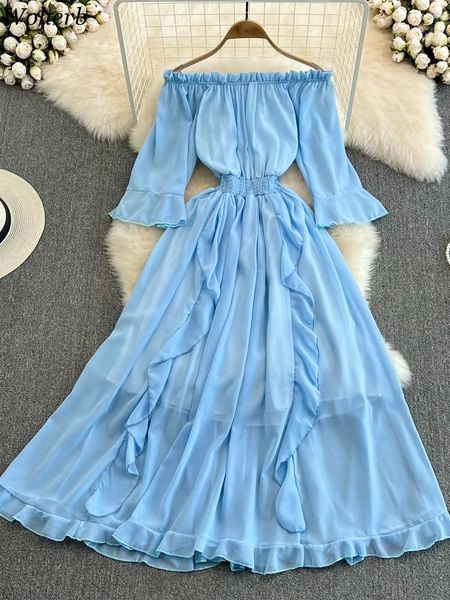 dresses woherb summer off shoulder chiffon dress women slash neck ruffle aline big swing beach maix robe female 2023 new vestido, Black;gray
dresses woherb summer off shoulder chiffon dress women slash neck ruffle aline big swing beach maix robe female 2023 new vestido, Black;gray
