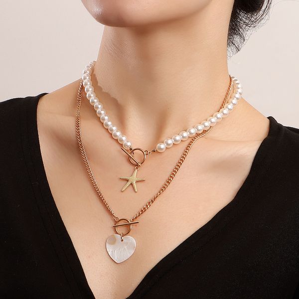 pendant necklace trend double-layer starfish love fritillary necklace female assorted wholesale y2k pearl necklace geometric jewlery for wom, Silver
pendant necklace trend double-layer starfish love fritillary necklace female assorted wholesale y2k pearl necklace geometric jewlery for wom, Silver