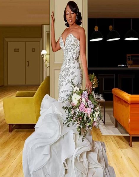 arabic sweetheart mermaid wedding dress lace beading ruffles train bridal gowns plus size luxury vestido de novia 03262444952, White
arabic sweetheart mermaid wedding dress lace beading ruffles train bridal gowns plus size luxury vestido de novia 03262444952, White