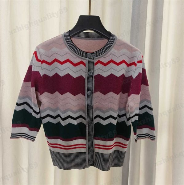 missino designer half tshirts colourful stripes splicing button cardigan embroidery knitwear luxury women crew neck stretch sweater womems c, White
missino designer half tshirts colourful stripes splicing button cardigan embroidery knitwear luxury women crew neck stretch sweater womems c, White