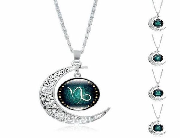 12 zodiac signs necklaces retro twelve constellations cabochon glass time gem moon pendant necklaces 1612973, Silver
12 zodiac signs necklaces retro twelve constellations cabochon glass time gem moon pendant necklaces 1612973, Silver