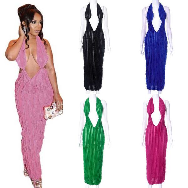womens dress solid color bodycon slim sling 2023 summer wave pattern wrapped chest hollow out strap long dresses, White;black
womens dress solid color bodycon slim sling 2023 summer wave pattern wrapped chest hollow out strap long dresses, White;black