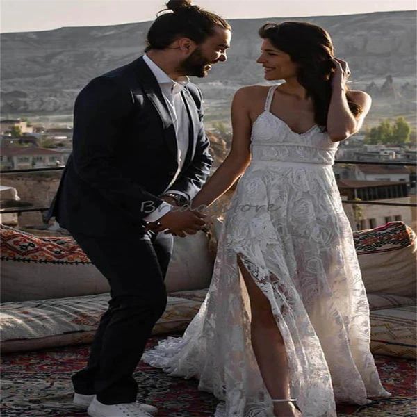 lace boho wedding dress 2023 with slit summer beach chic bride dresses backless hippies country celtic women bridal gowns vestidos de novia, White
lace boho wedding dress 2023 with slit summer beach chic bride dresses backless hippies country celtic women bridal gowns vestidos de novia, White