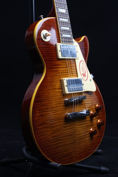 mahogany fingerboard electric guitar, yellow binding, tobacco explosion maple solid mahogany electric guitar body4523
mahogany fingerboard electric guitar, yellow binding, tobacco explosion maple solid mahogany electric guitar body4523