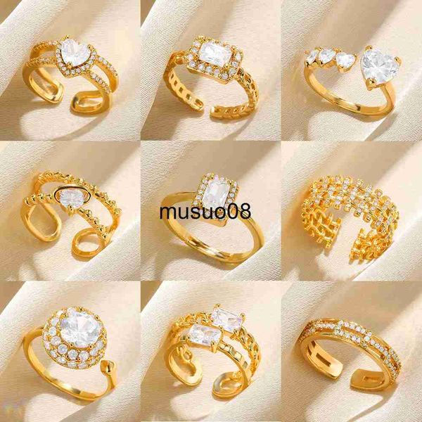 band rings zircon wedding rings for women gold color square heart adjustable stainless steel ring fashion party jewelry gift j230602, Silver
band rings zircon wedding rings for women gold color square heart adjustable stainless steel ring fashion party jewelry gift j230602, Silver
