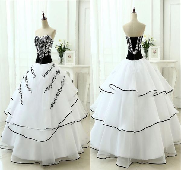 fashion gothic black and white wedding dress bridal gown strapless beaded embroidered organza ruffled layers long corset back rust9814339
fashion gothic black and white wedding dress bridal gown strapless beaded embroidered organza ruffled layers long corset back rust9814339