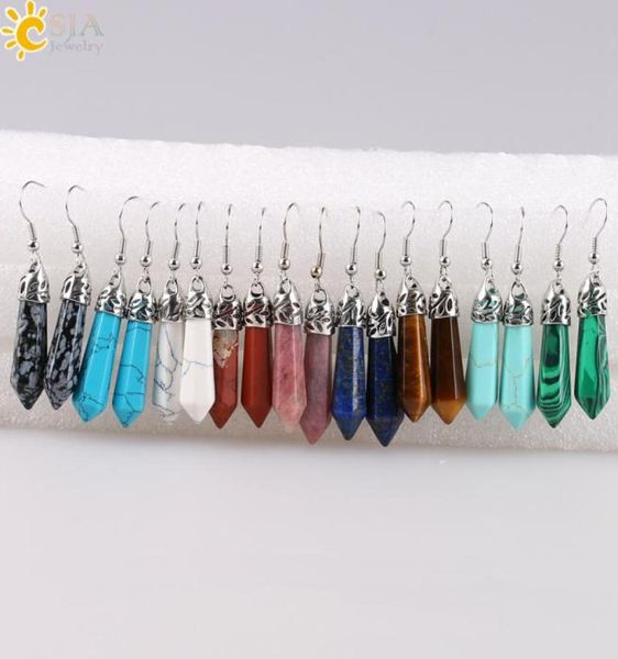 csja ethnic 18 color turquoise malachite female natural tiger eye line rhodonite snowflake stone pendant dangle earrings jewel2839583, Silver 
csja ethnic 18 color turquoise malachite female natural tiger eye line rhodonite snowflake stone pendant dangle earrings jewel2839583, Silver